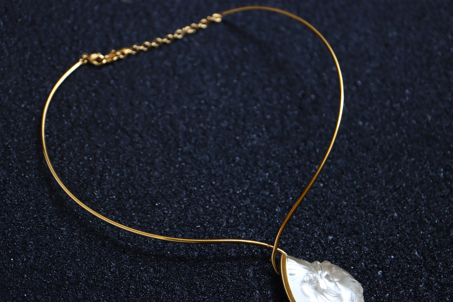 Lalique art nouveau crystal acrobat clear sculpture collar necklace