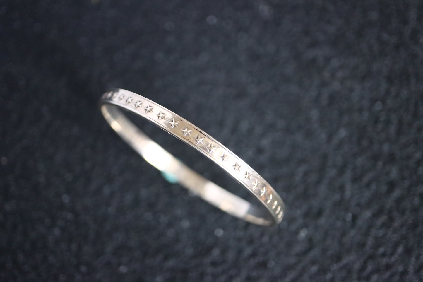 Vintage Tiffany Makers 925 Silver stars rivet bangle bracelet set of two