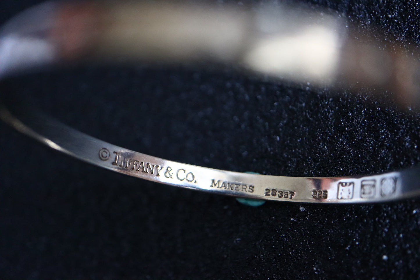 Vintage Tiffany Makers 925 Silver stars rivet bangle bracelet set of two