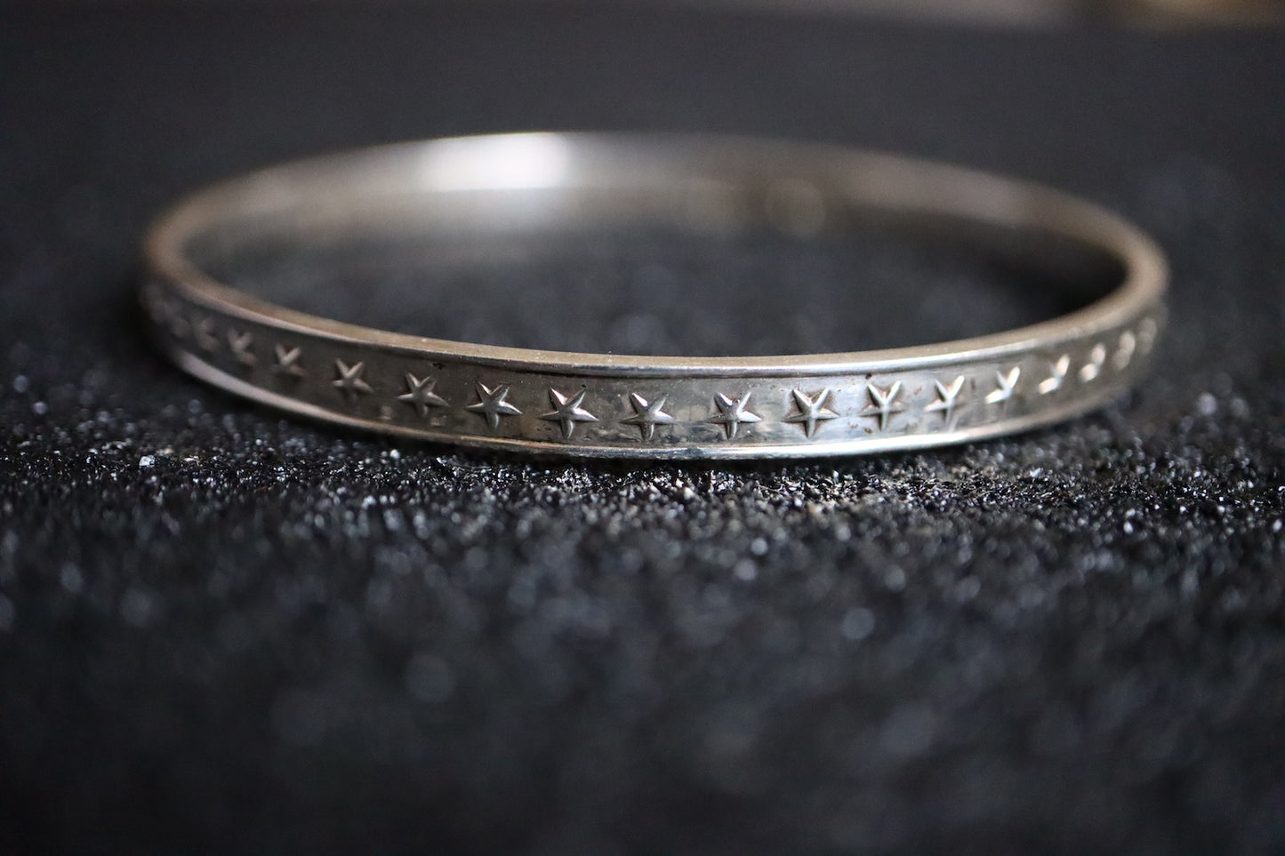 Vintage Tiffany Makers 925 Silver stars rivet bangle bracelet set of two