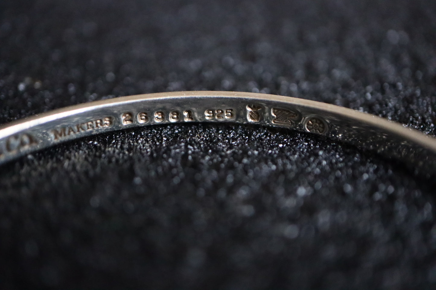 Vintage Tiffany Makers 925 Silver stars rivet bangle bracelet set of two