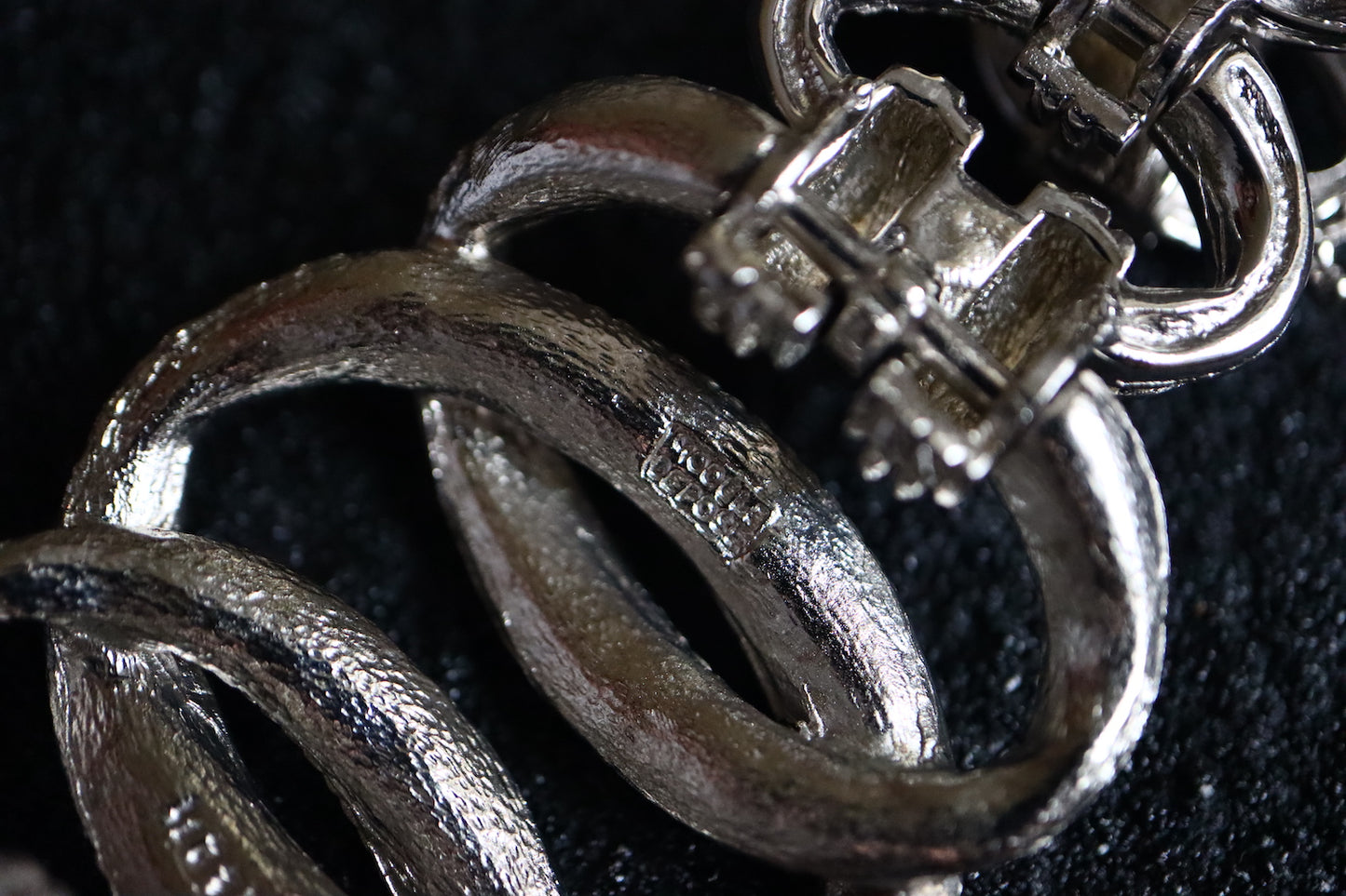 Vintage Carven Paris silver tone infinity cycles weaving bracelet