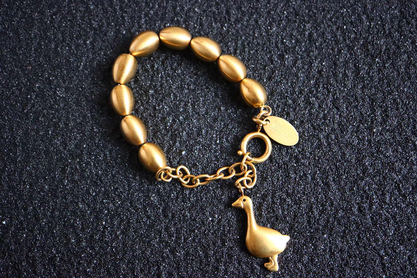 Vintage Moschino cheap & chic golden goose eggs bracelet