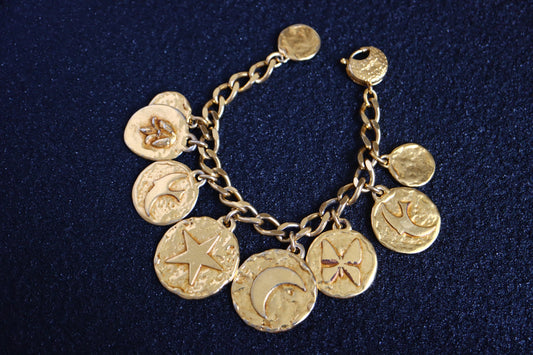 Robert Goossens for YSL Yves Saint Laurent gold-tone multi coins star moon bracelet