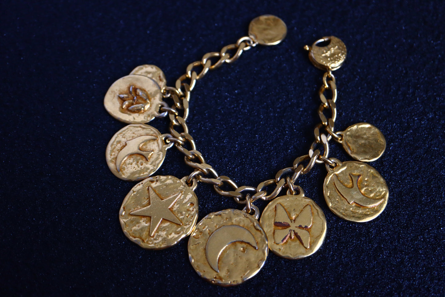 Robert Goossens for YSL Yves Saint Laurent gold-tone multi coins star moon bracelet