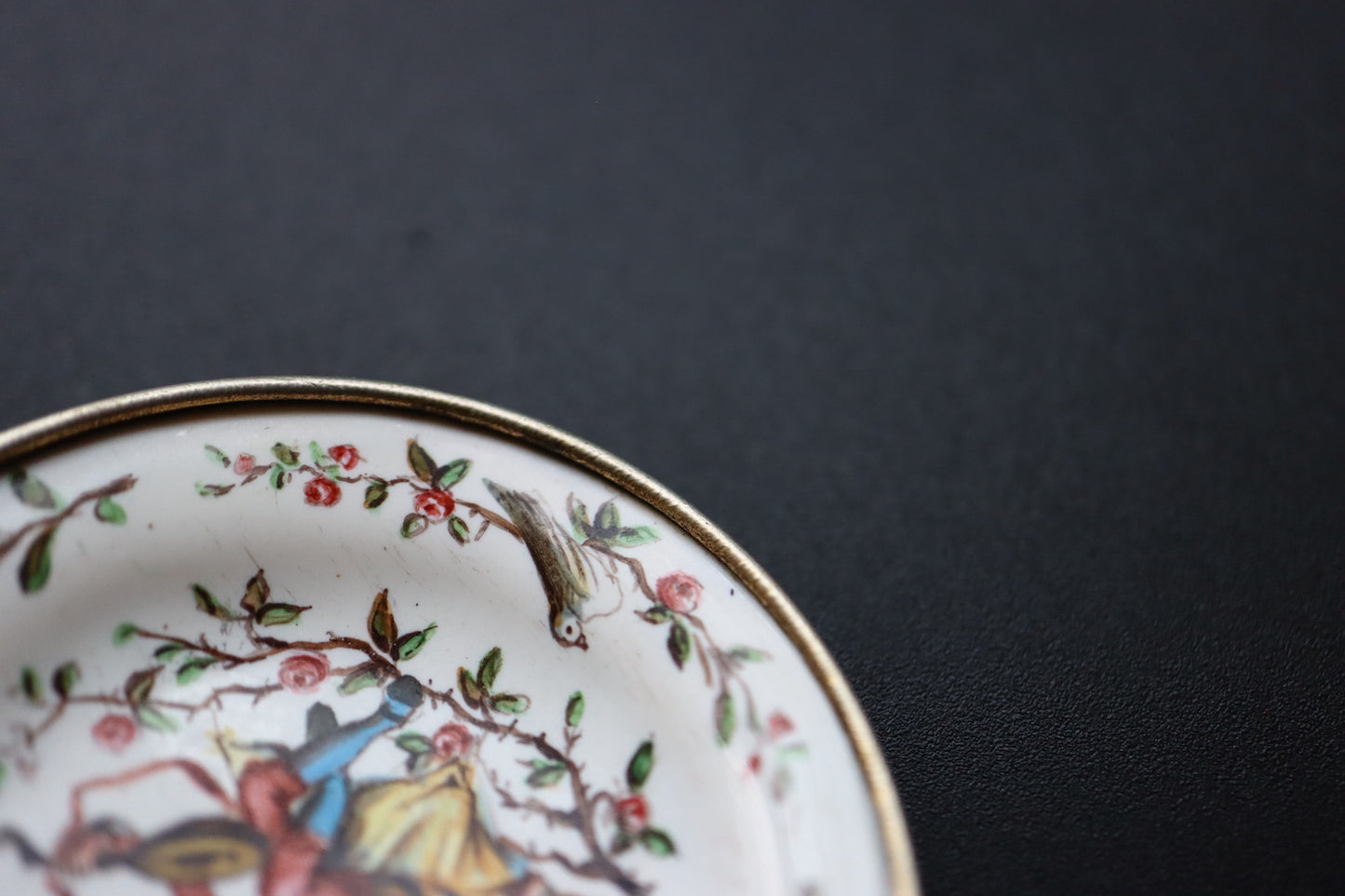 Antique Austria Silver hand painted miniature porcelain portrait brooch