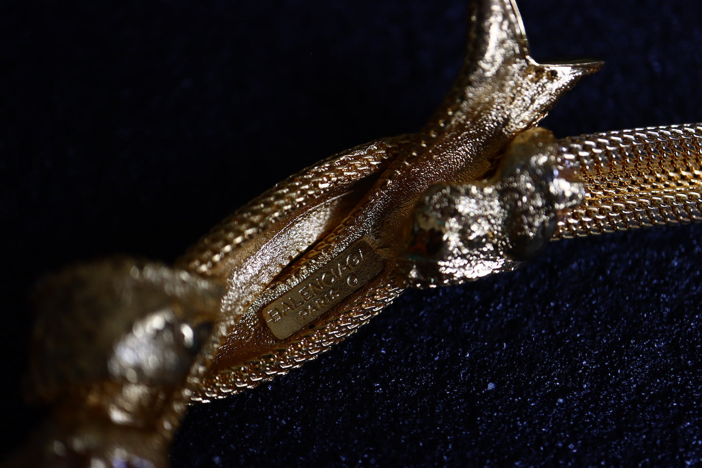 Vintage Balenciaga Paris gold tone mesh weaving Chain necklace