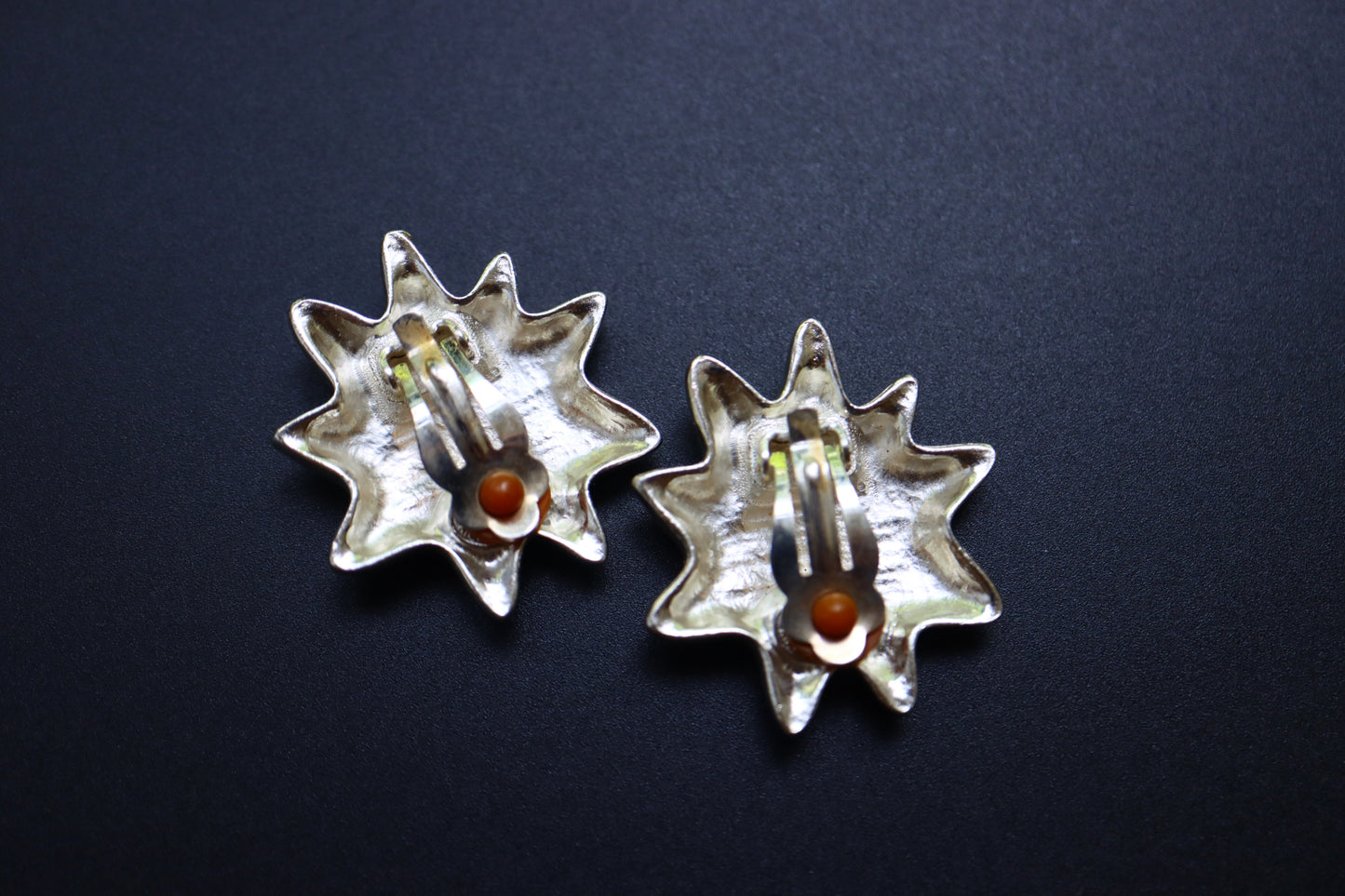 Vintage Christian Lacroix rhinestone stars silver-tone clip-on earrings