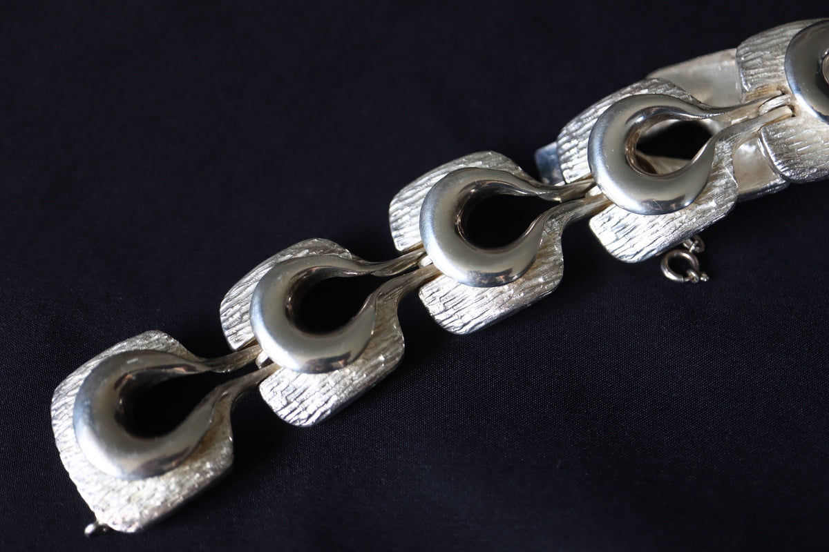 Modernist Dutch Joseph Bernard Citroen (1891-1970) Sterling Silver Bracelet & Ring Parure Set
