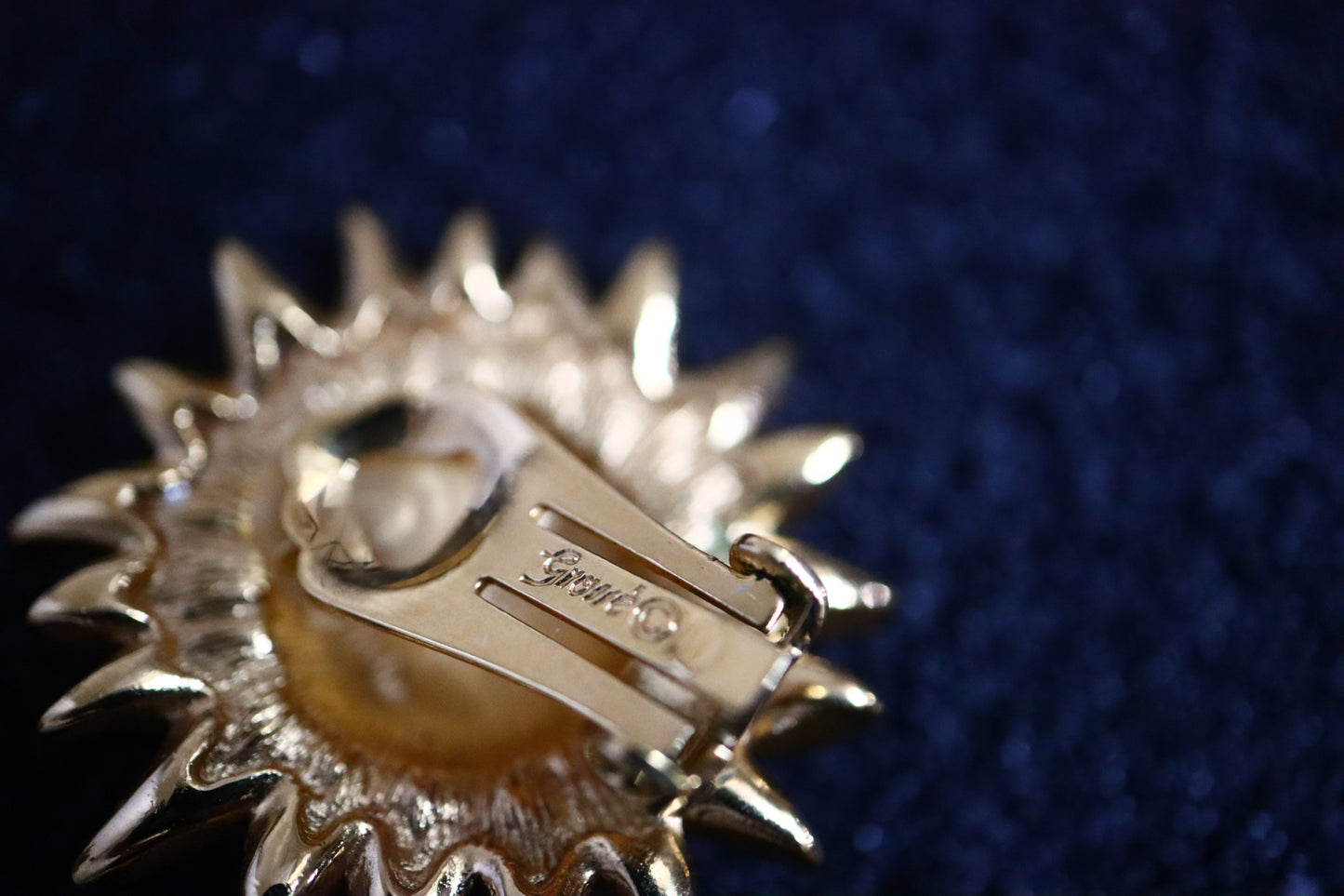 Vintage Henkel & Grossé Helios sun face brooch earrings pendant