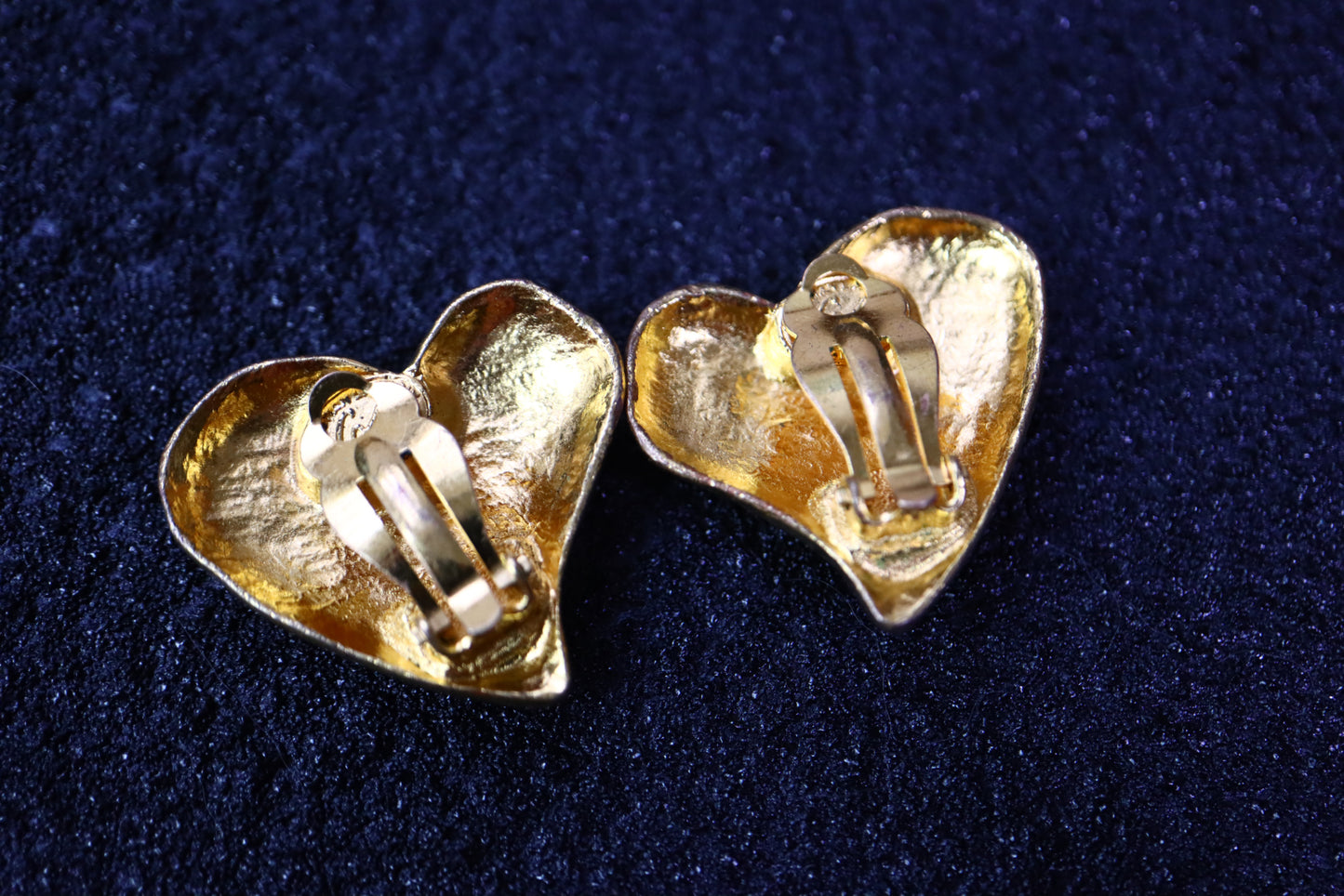 Vintage Christian Lacroix rhinestone stars gold-tone heart clip-on earrings