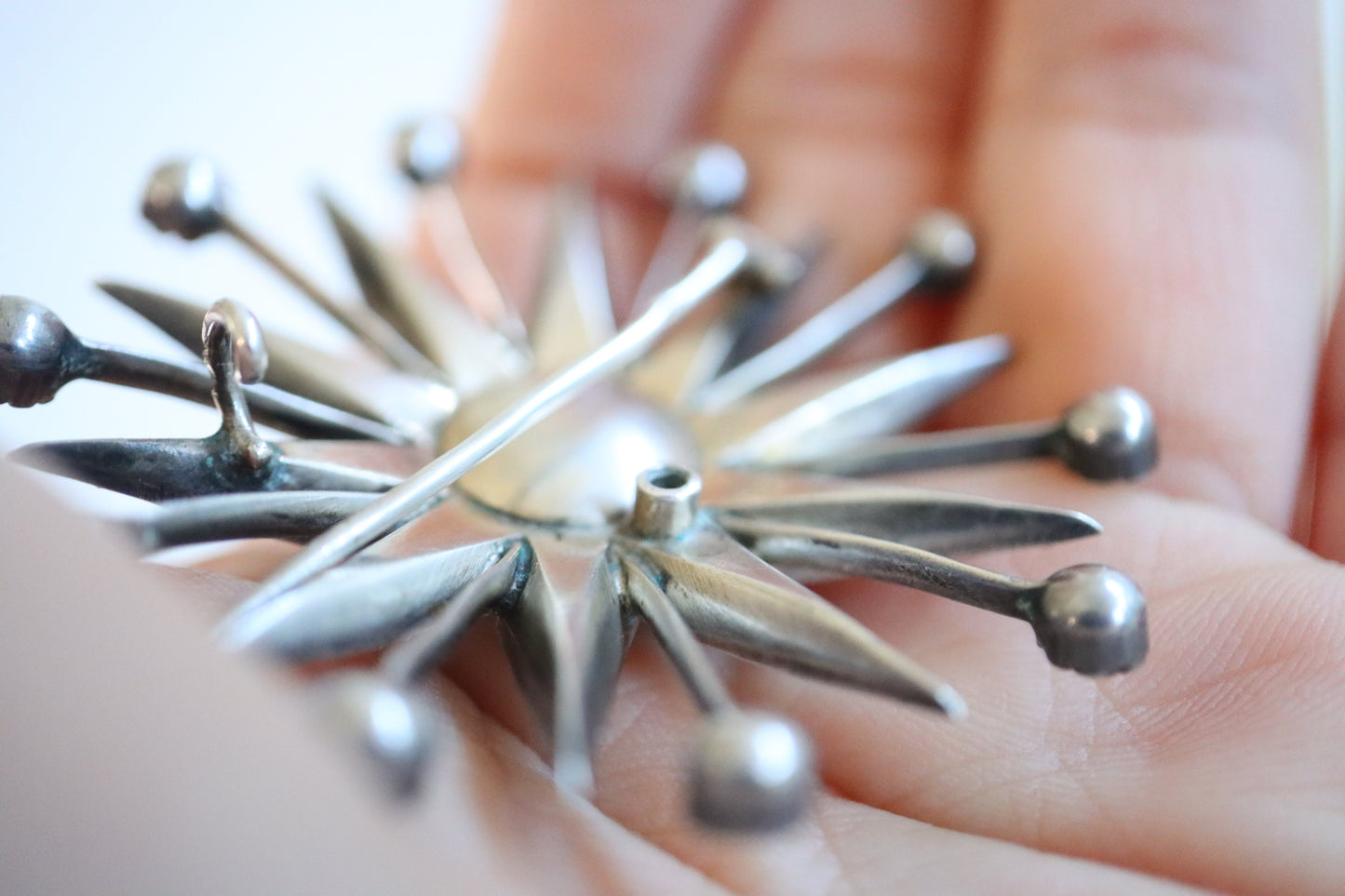 Antique 19thC Victorian Silver Paste Star Brooch, France