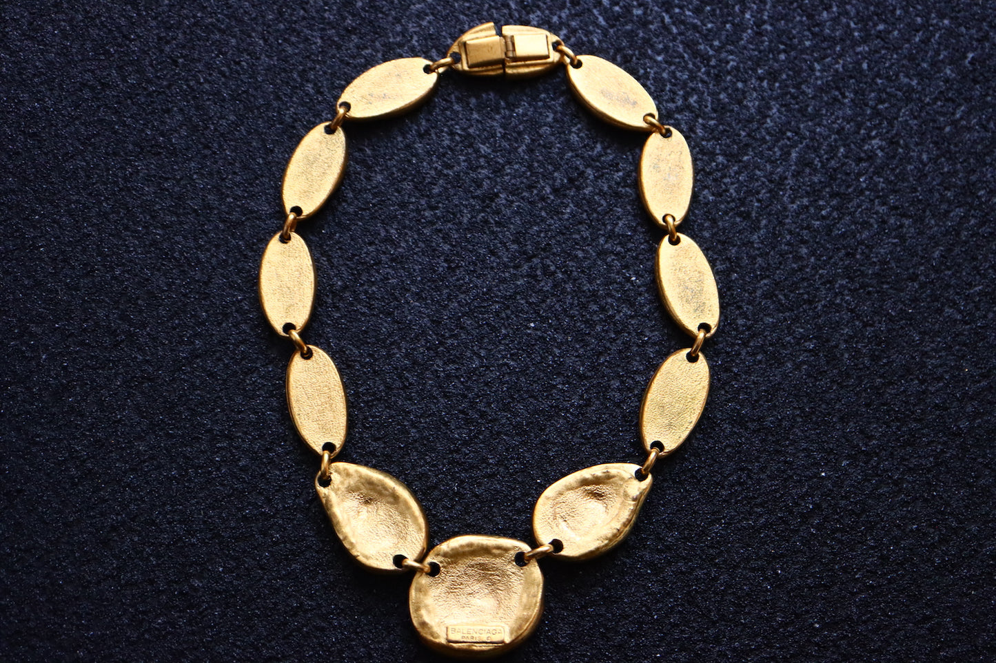 Vintage Balenciaga mutilcolour rhinestones gold-tone necklace