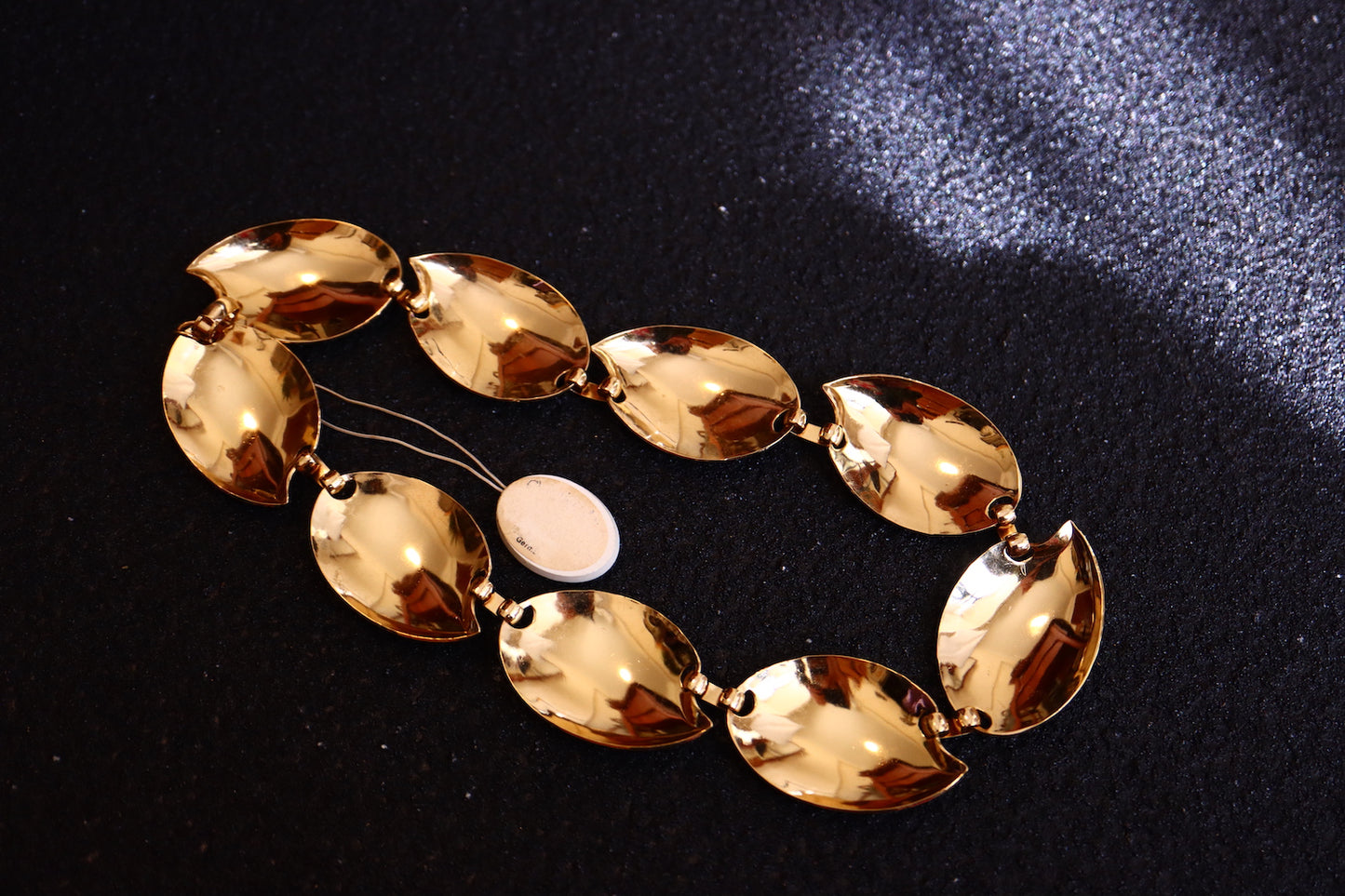 Vintage Christian Dior gold tone shell pattern necklace and bracelet set