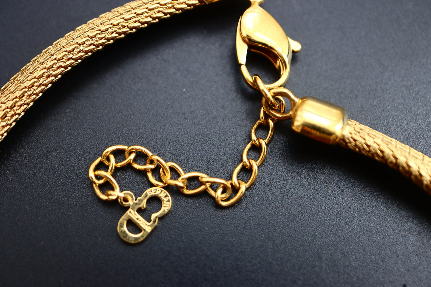 Vintage Christian Dior gold-tone weaving cross necklace