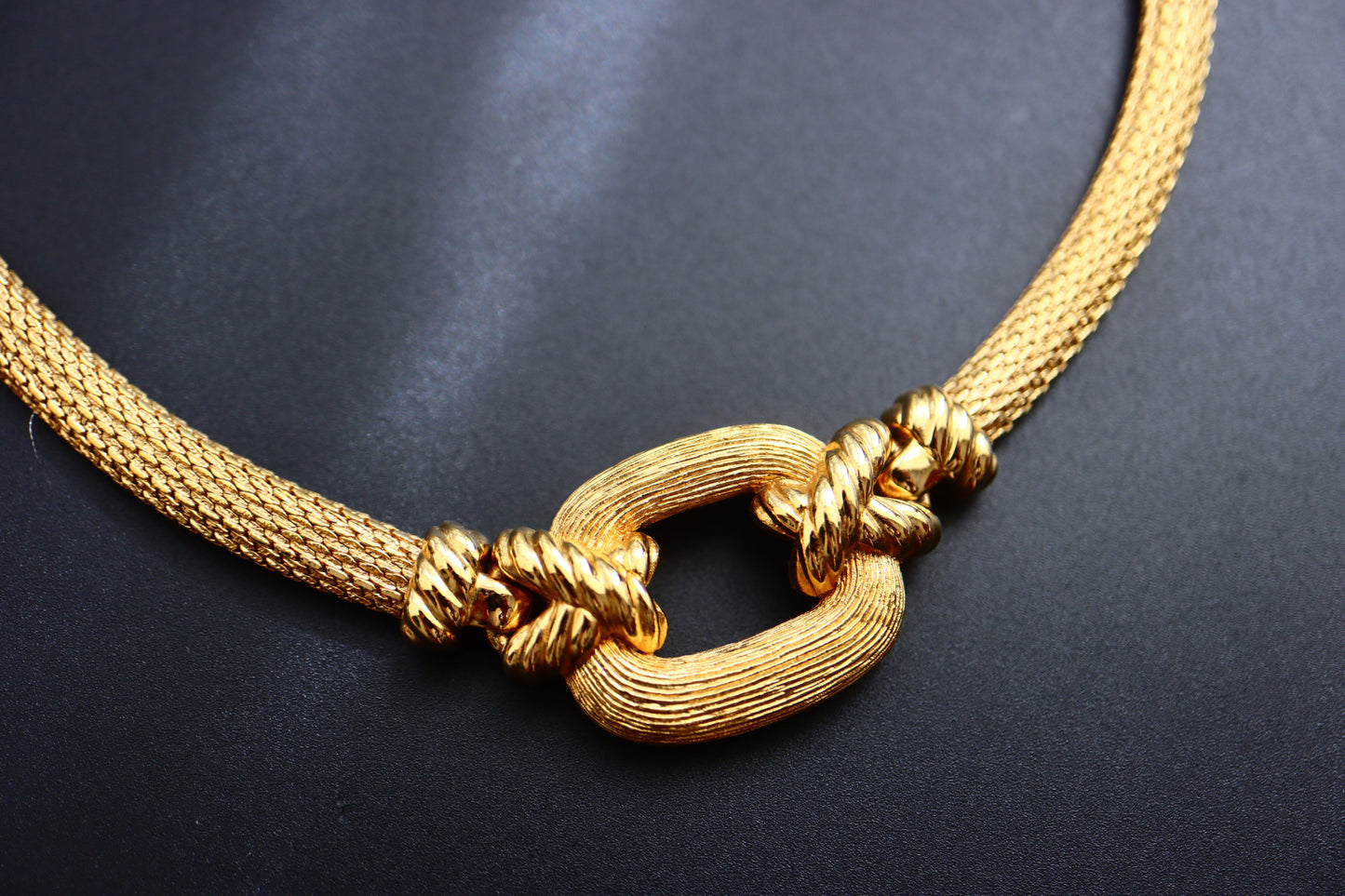 Vintage Christian Dior gold-tone weaving cross necklace