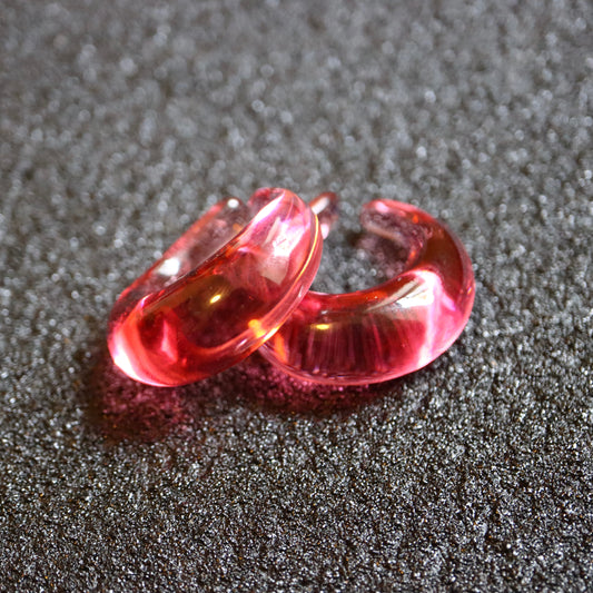 BACCARAT Crystal Hoop Earrings in cherry red colour