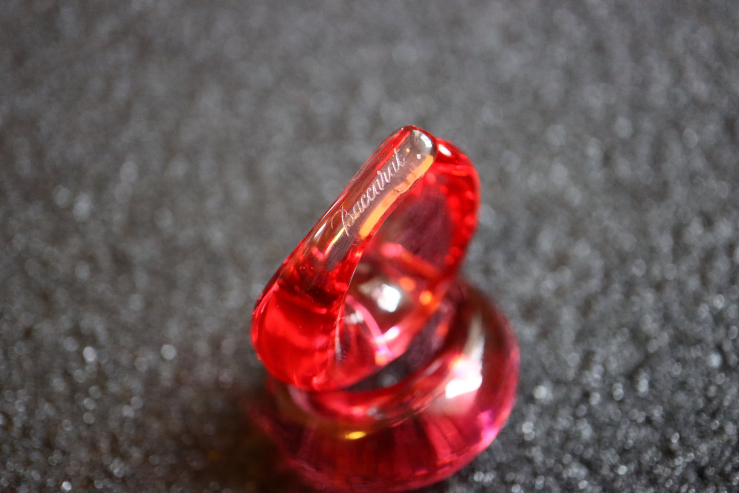 BACCARAT Crystal Hoop Earrings in cherry red colour