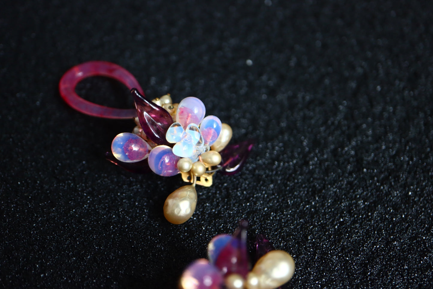Vintage Louis Rousselet hand-crafted Glass faux pearls clip-on earrings
