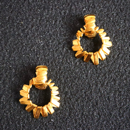Vintage Yves Saint Laurent YSL Rich gold-tone Hoop Riband clip-on Earrings