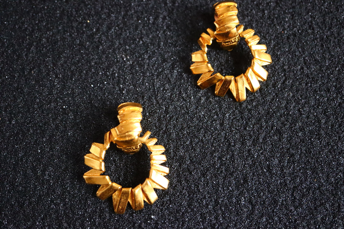 Vintage Yves Saint Laurent YSL Rich gold-tone Hoop Riband clip-on Earrings
