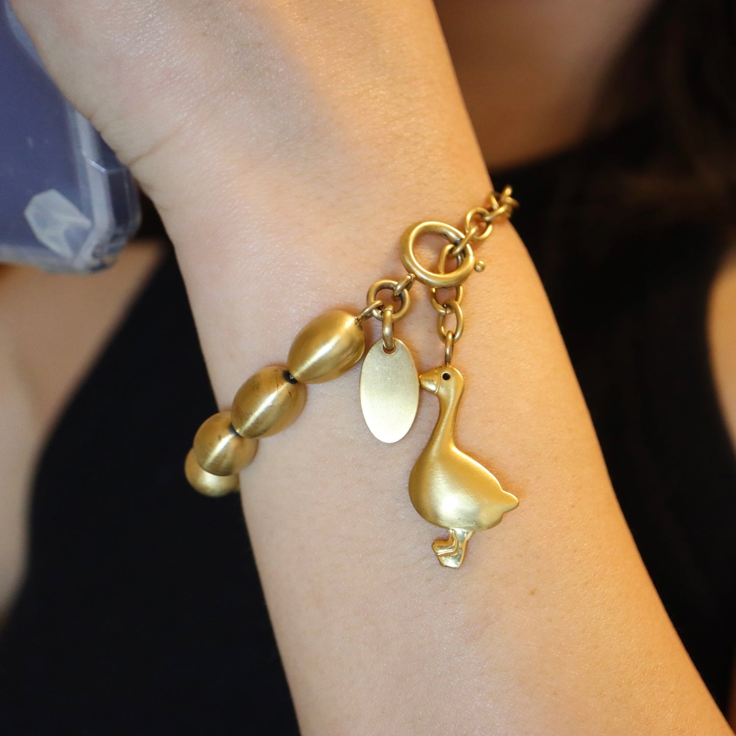 Vintage Moschino cheap & chic golden goose eggs bracelet