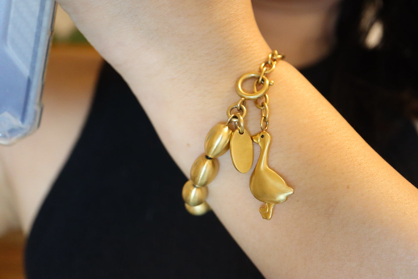 Vintage Moschino cheap & chic golden goose eggs bracelet