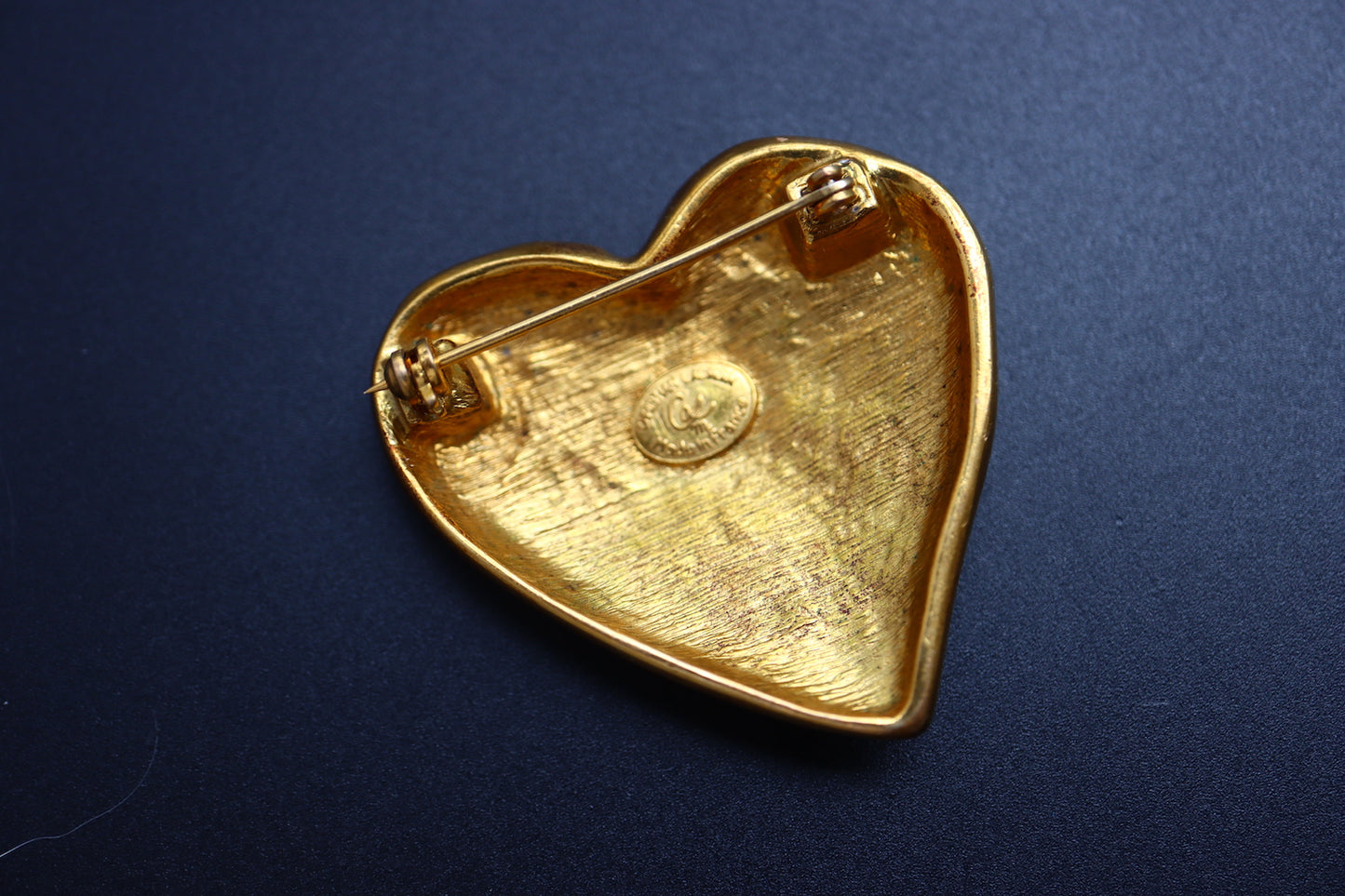 Vintage Christian Lacroix heart shape gold tone minimalism brooch