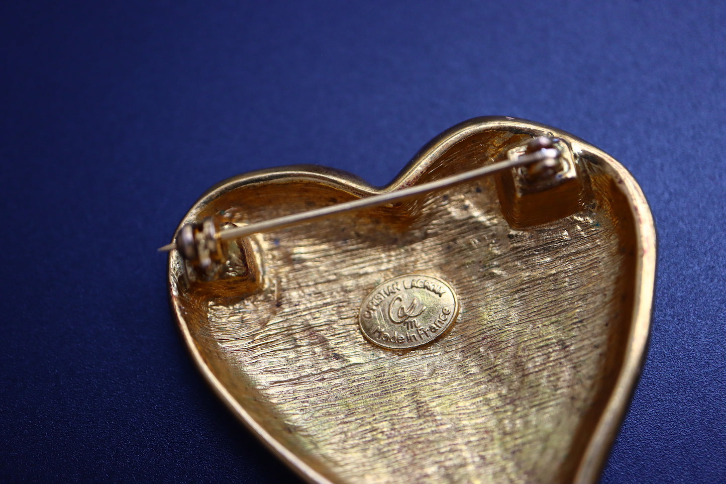 Vintage Christian Lacroix heart shape gold tone minimalism brooch