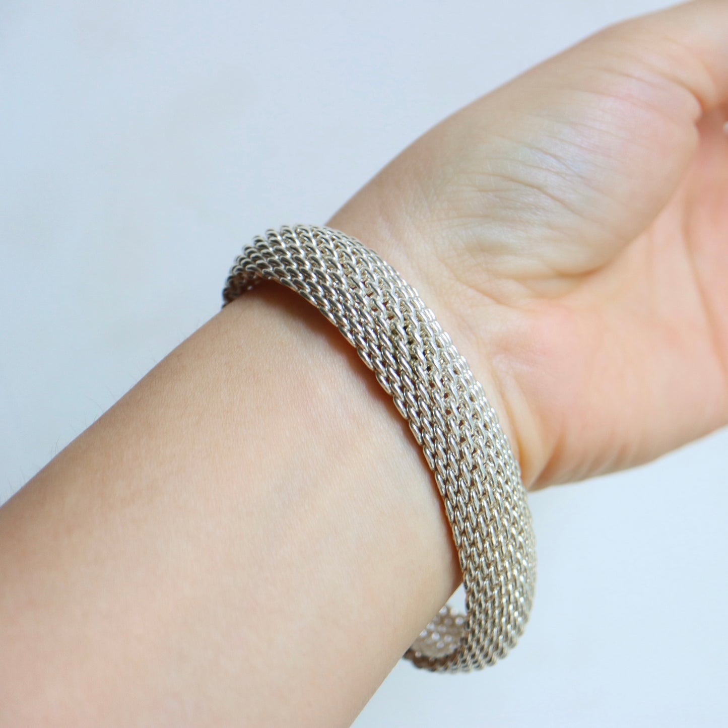 Vintage Tiffany&Co. 925 Silver Somerset mesh bracelet