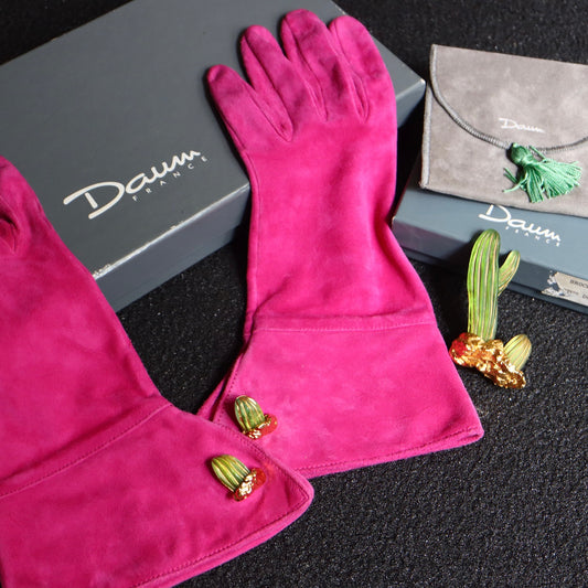Joseph Hilton McConnico for Daum Cactus brooch glove cuff link set