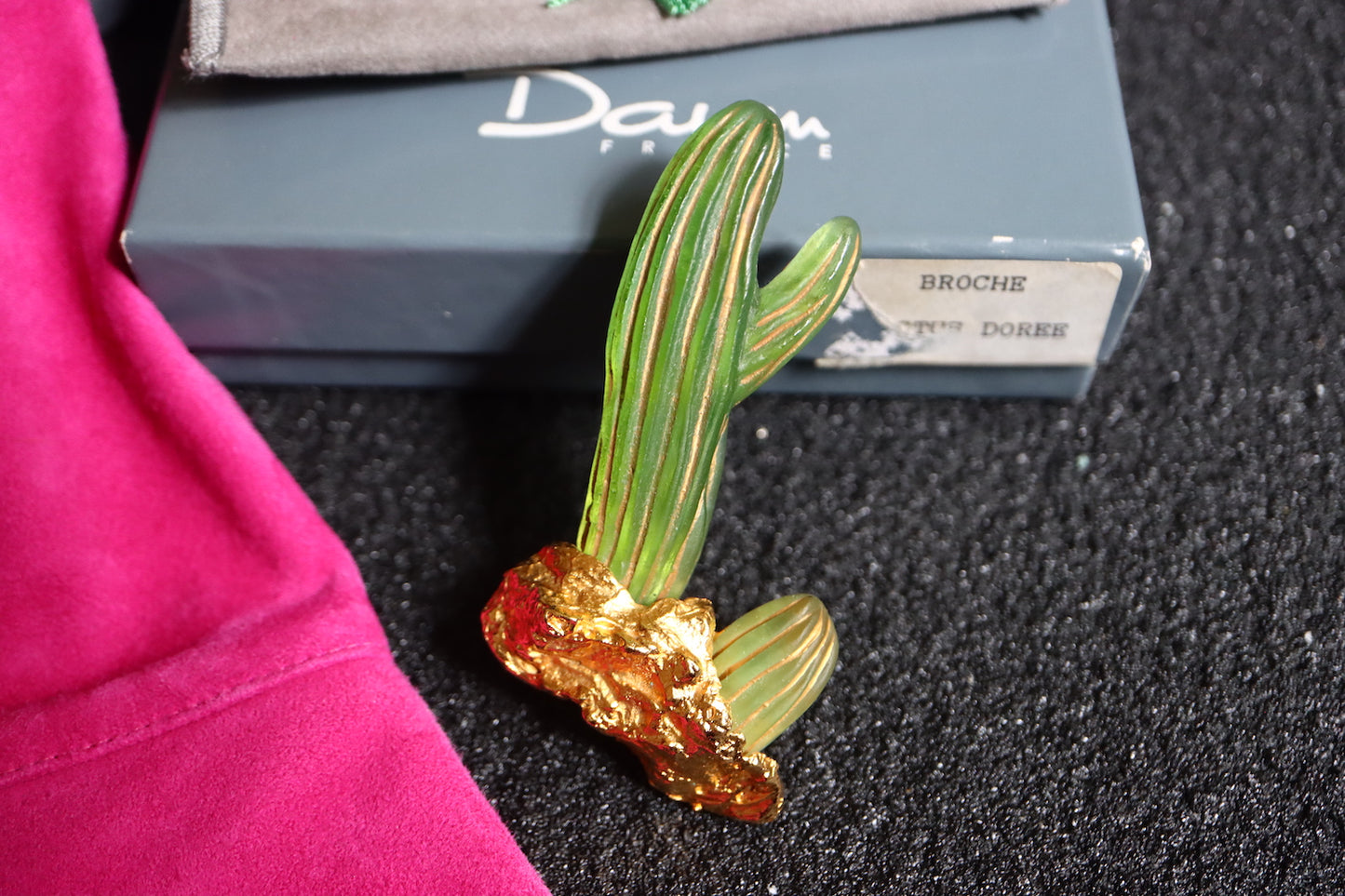 Joseph Hilton McConnico for Daum Cactus brooch glove cuff link set