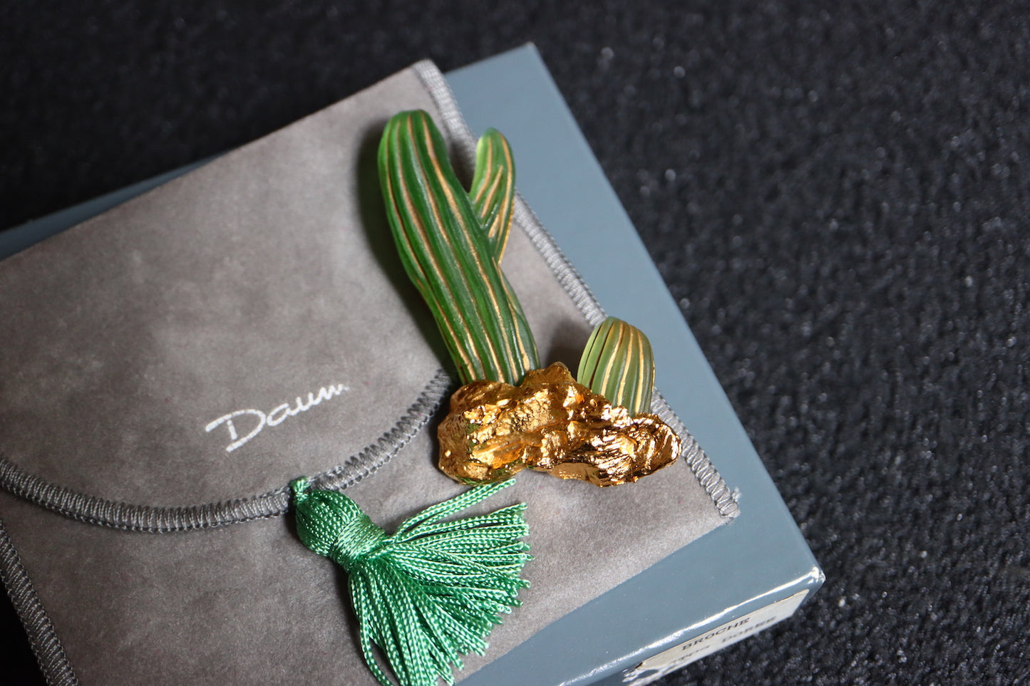 Joseph Hilton McConnico for Daum Cactus brooch glove cuff link set