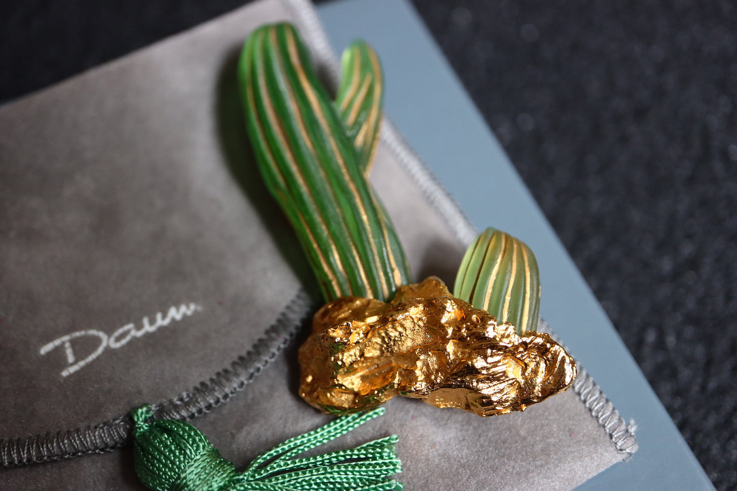 Joseph Hilton McConnico for Daum Cactus brooch glove cuff link set