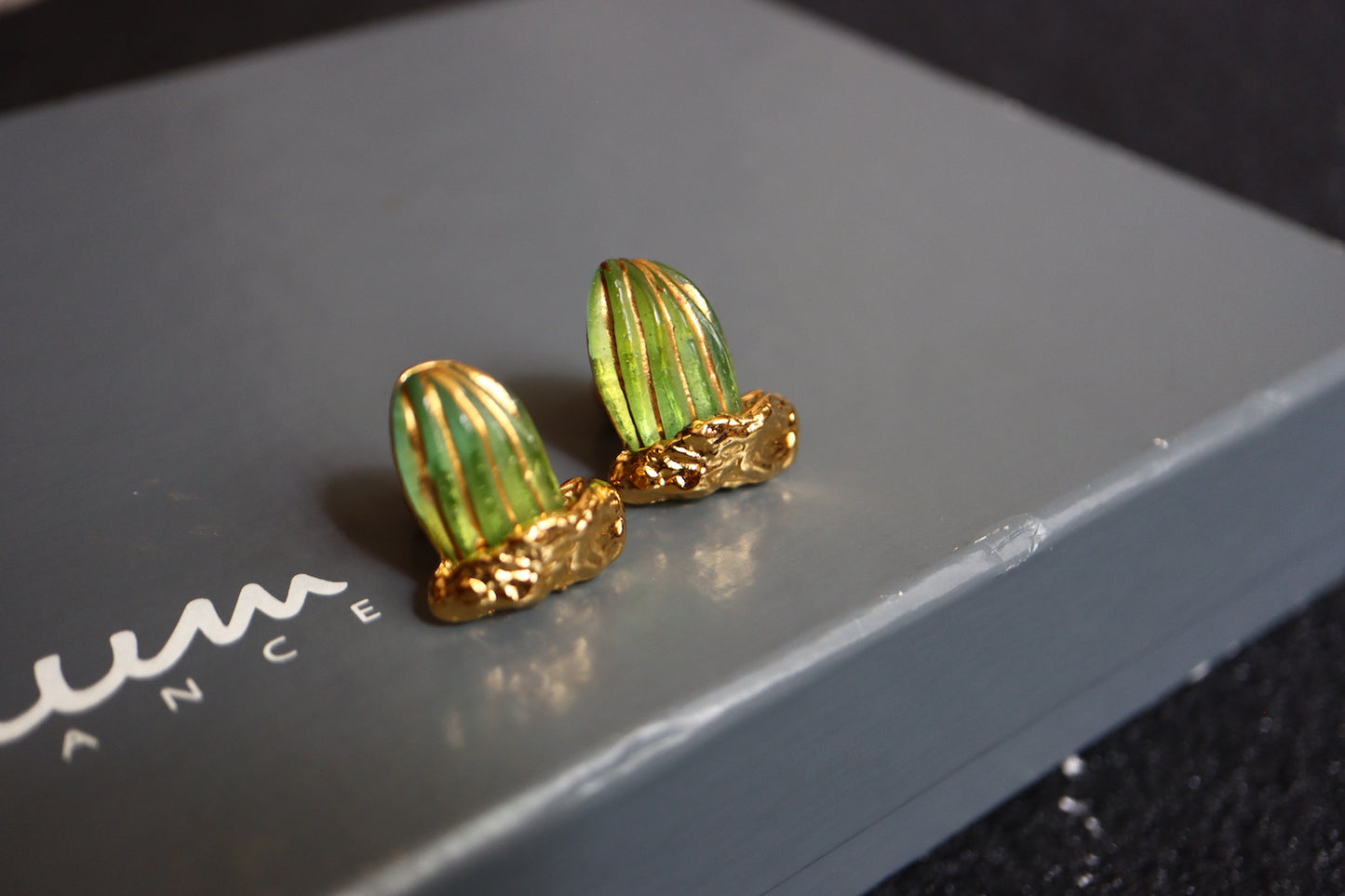 Joseph Hilton McConnico for Daum Cactus brooch glove cuff link set