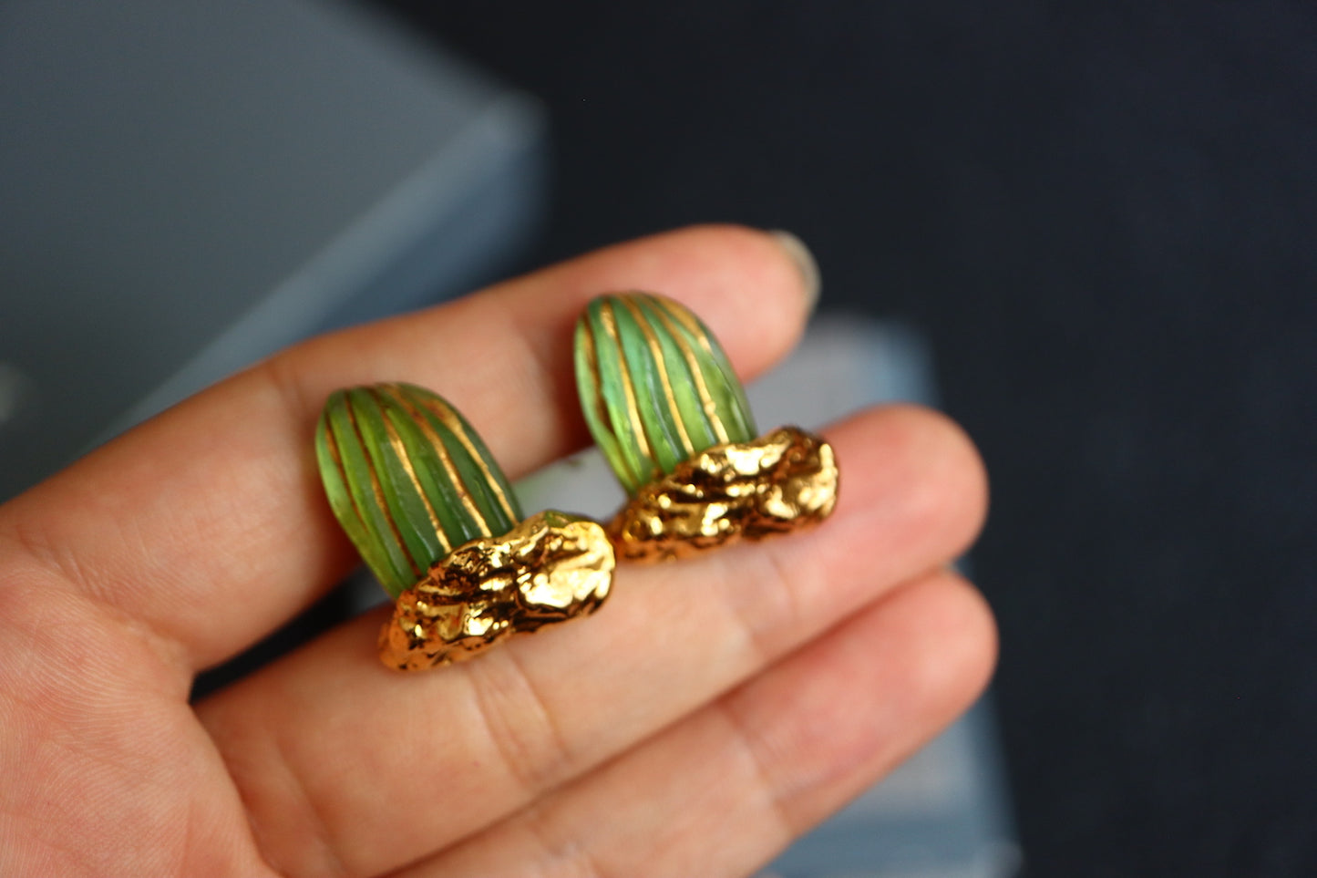 Joseph Hilton McConnico for Daum Cactus brooch glove cuff link set