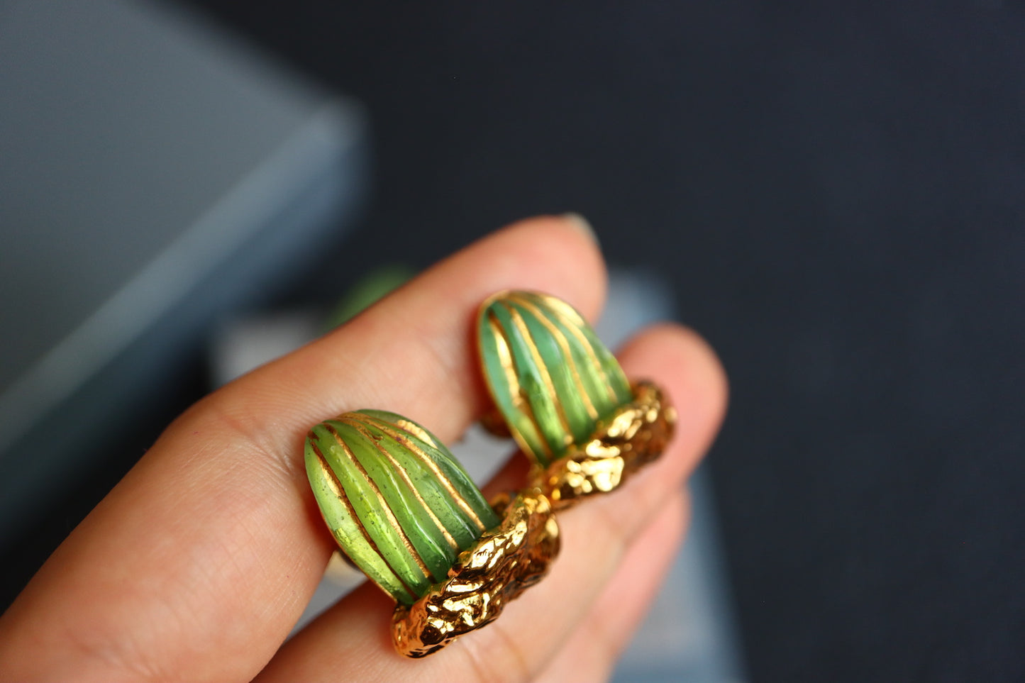 Joseph Hilton McConnico for Daum Cactus brooch glove cuff link set