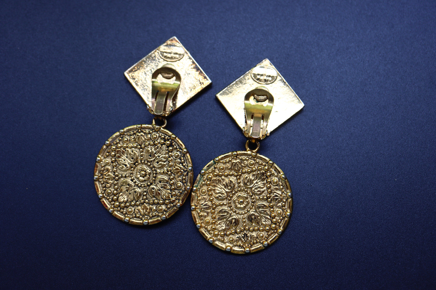 Vintage Sonia Rykiel Gold-tone Byzantium Craving Clip-on Earrings