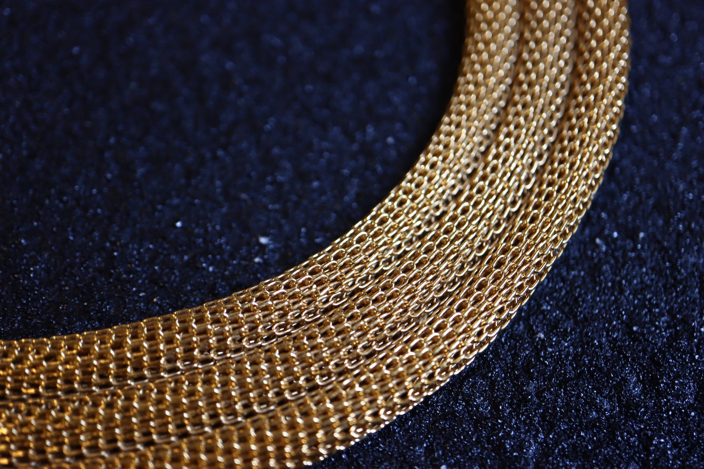 VINTAGE LANVIN Germany Woven Mesh Faux Amber Cabochon Necklace & Bracelet Set