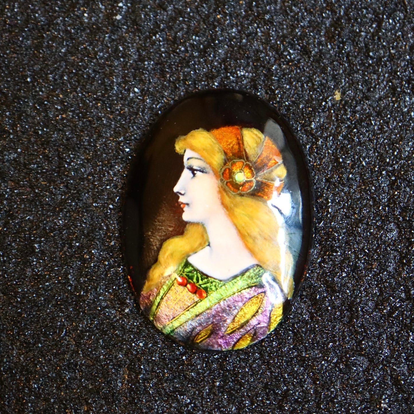 Vintage H.CHÉRON French portrait miniatures hand painted enamel
