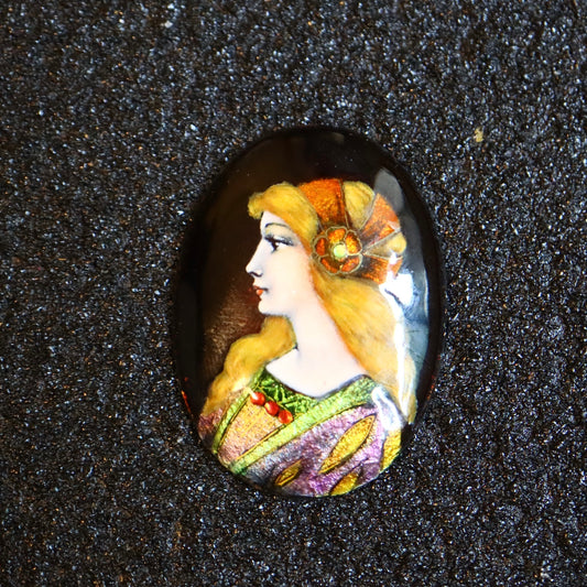 Vintage H.CHÉRON French portrait miniatures hand painted enamel