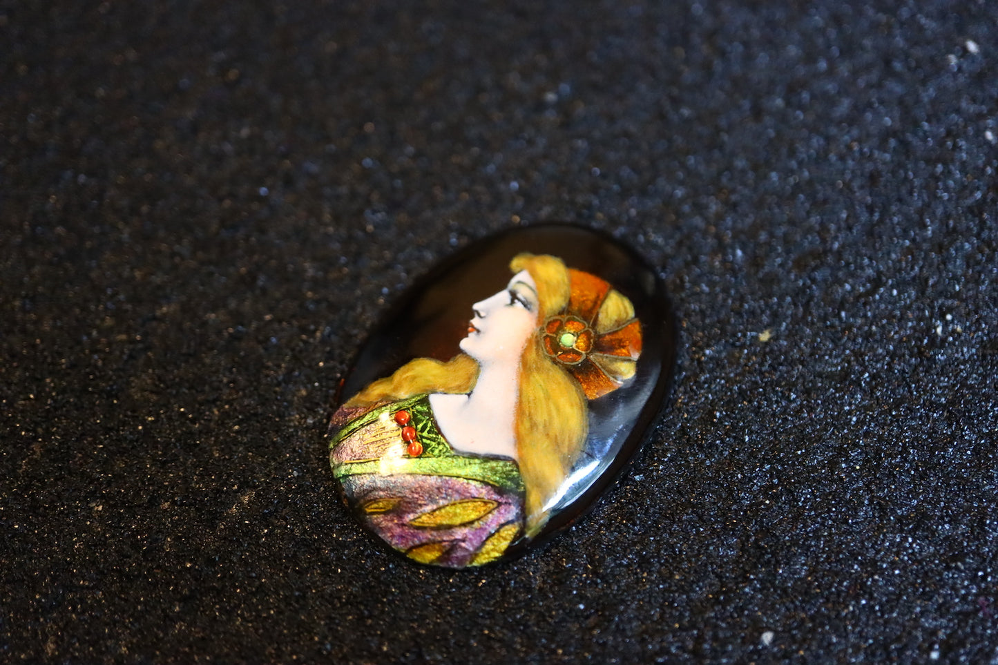 Vintage H.CHÉRON French portrait miniatures hand painted enamel