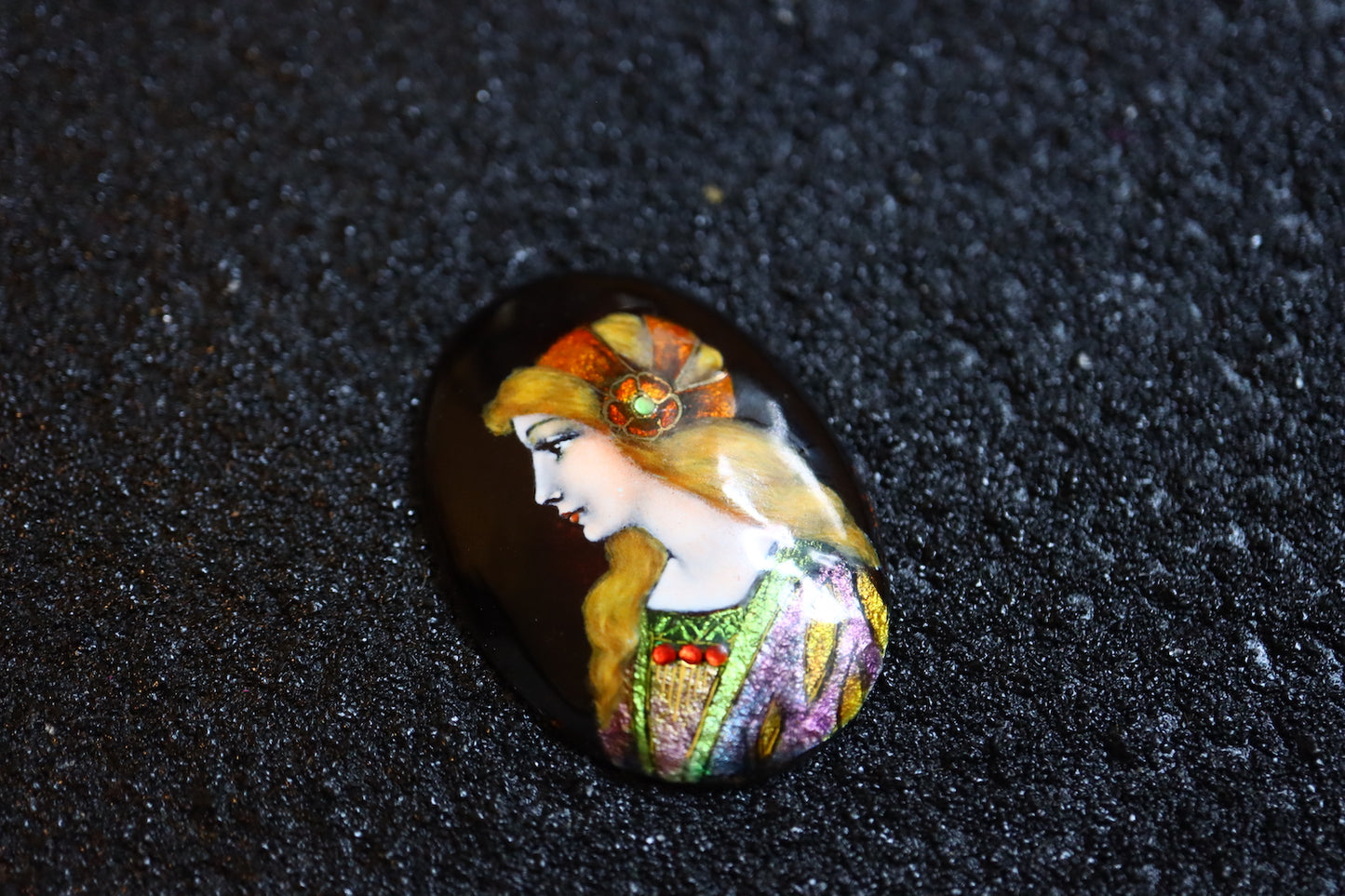 Vintage H.CHÉRON French portrait miniatures hand painted enamel