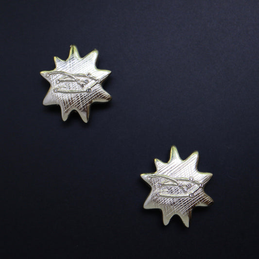 Vintage Christian Lacroix rhinestone stars silver-tone clip-on earrings