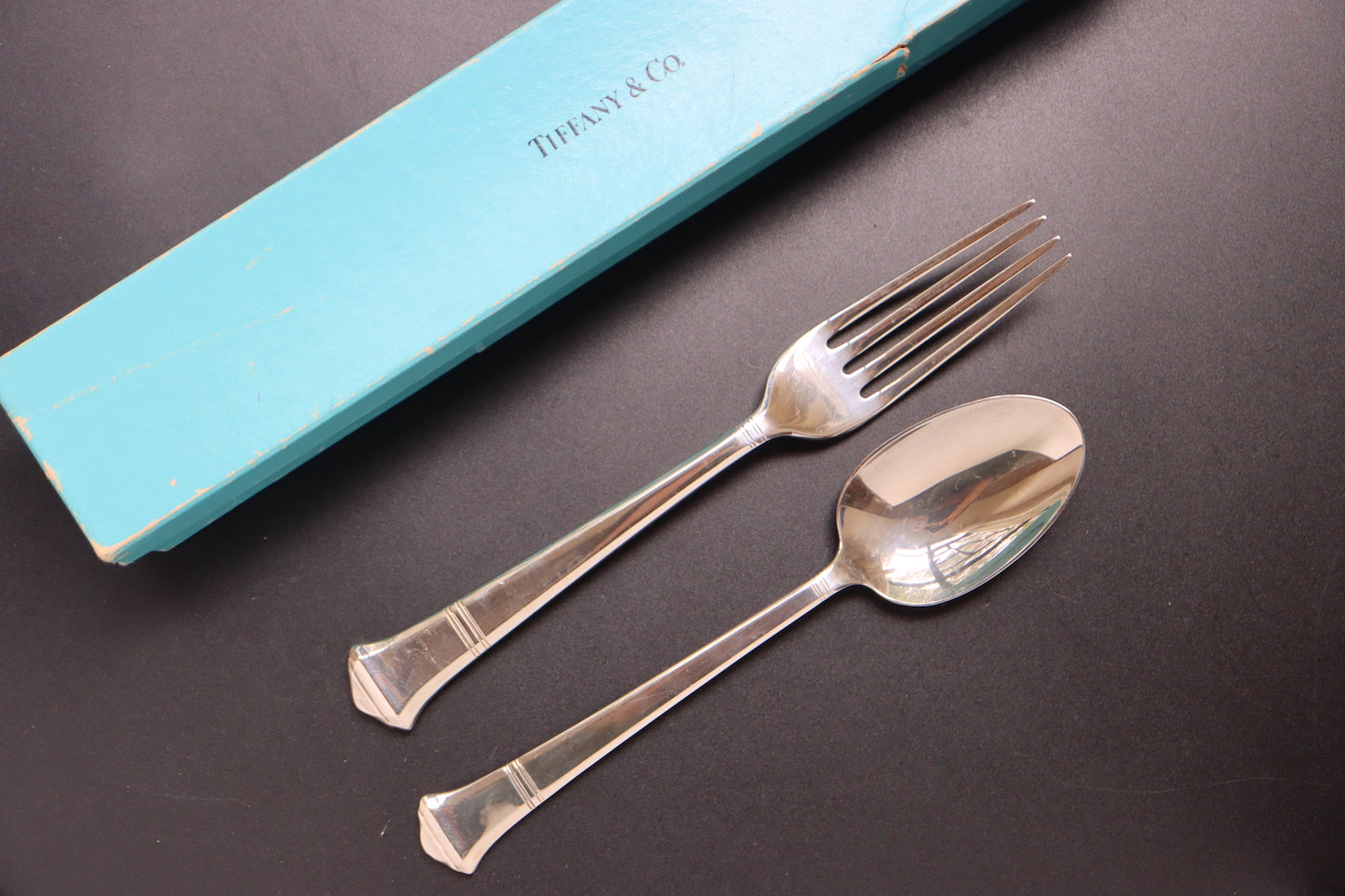 TIFFANY & CO. Vintage Art Deco Sterling Silver 3-Piece Cutlery Set