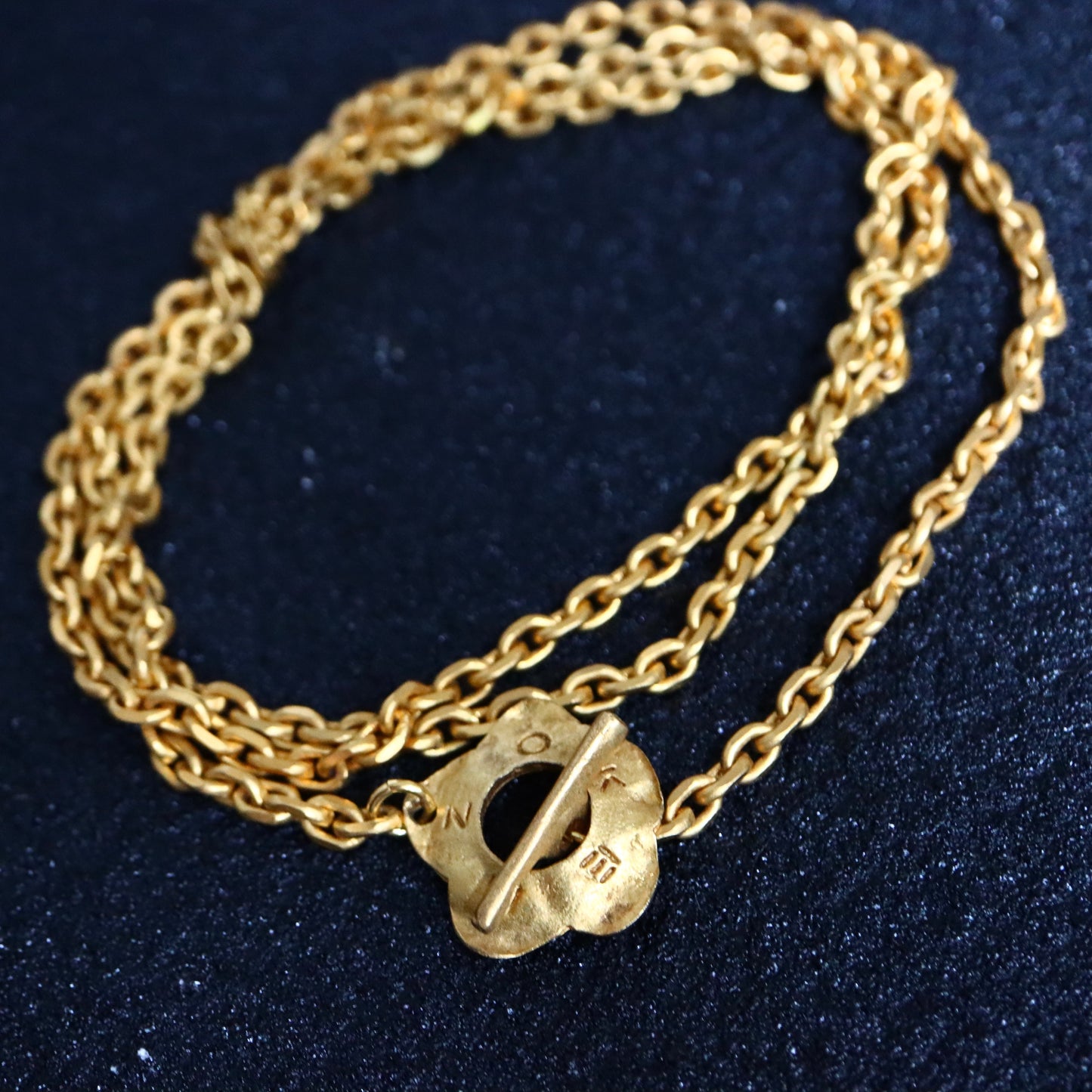 Vintage Kenzo matt gold-tone flower minimalist sautoir necklace