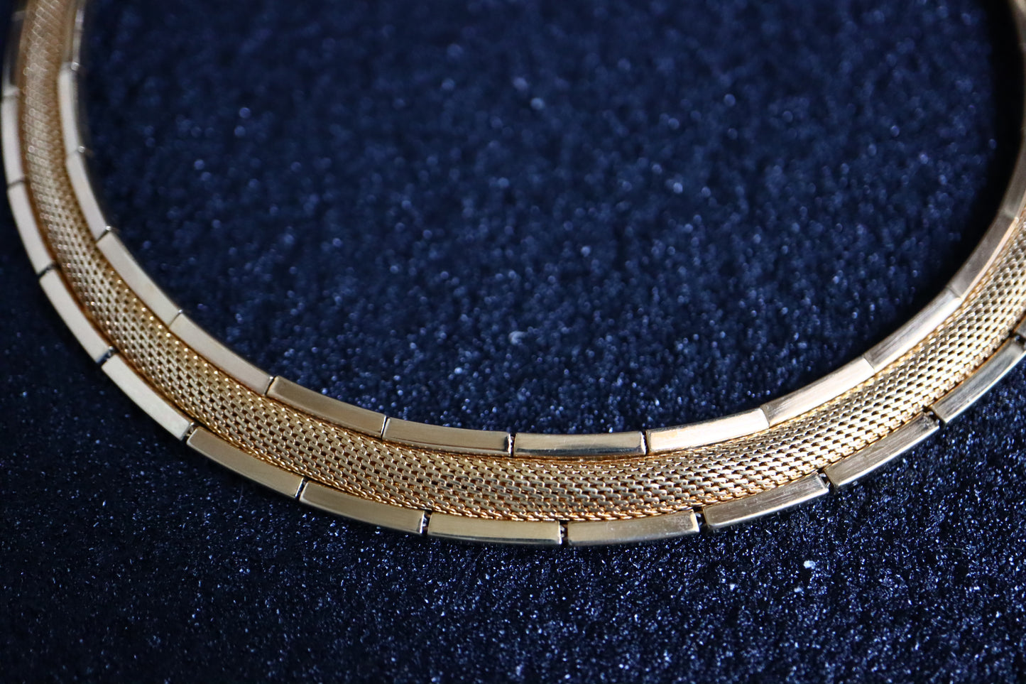 Vintage 1959 Henkel & Grossé Germany weaving gold-tone choker necklace