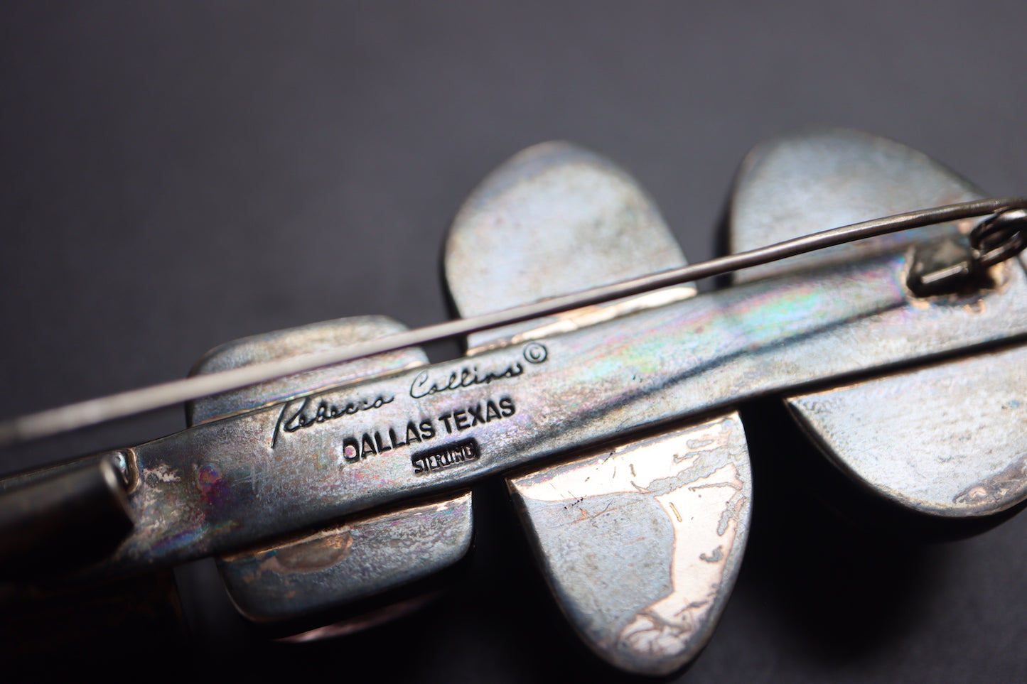 REBECCA COLLINS Dallas Sterling Silver Trio Quartz Statement Brooch