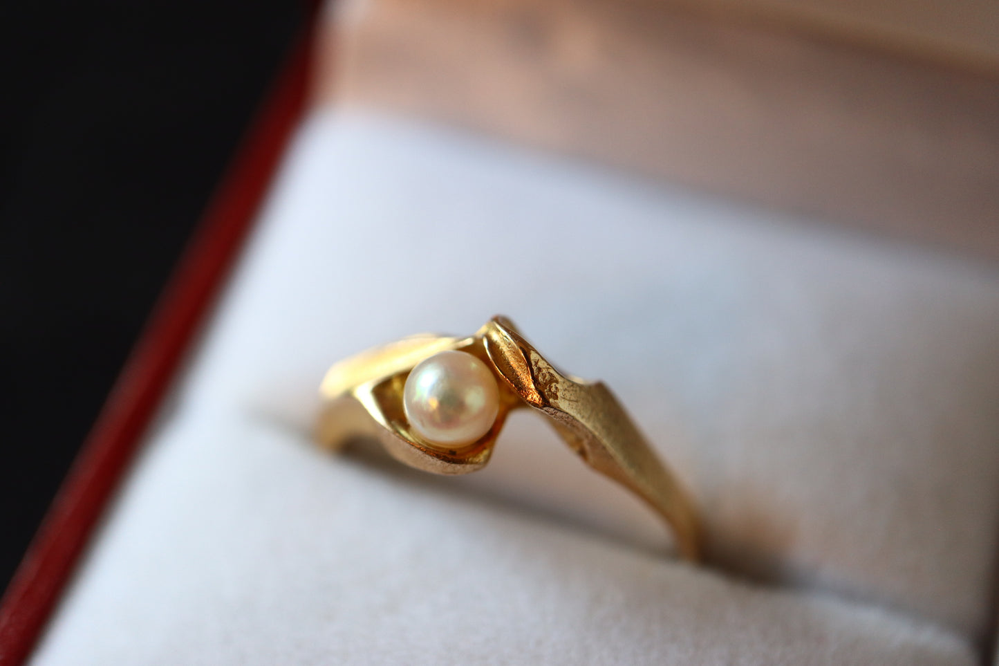 VINTAGE LAPPONIA 14K Yellow Gold natural Pearl Sculptural Ring