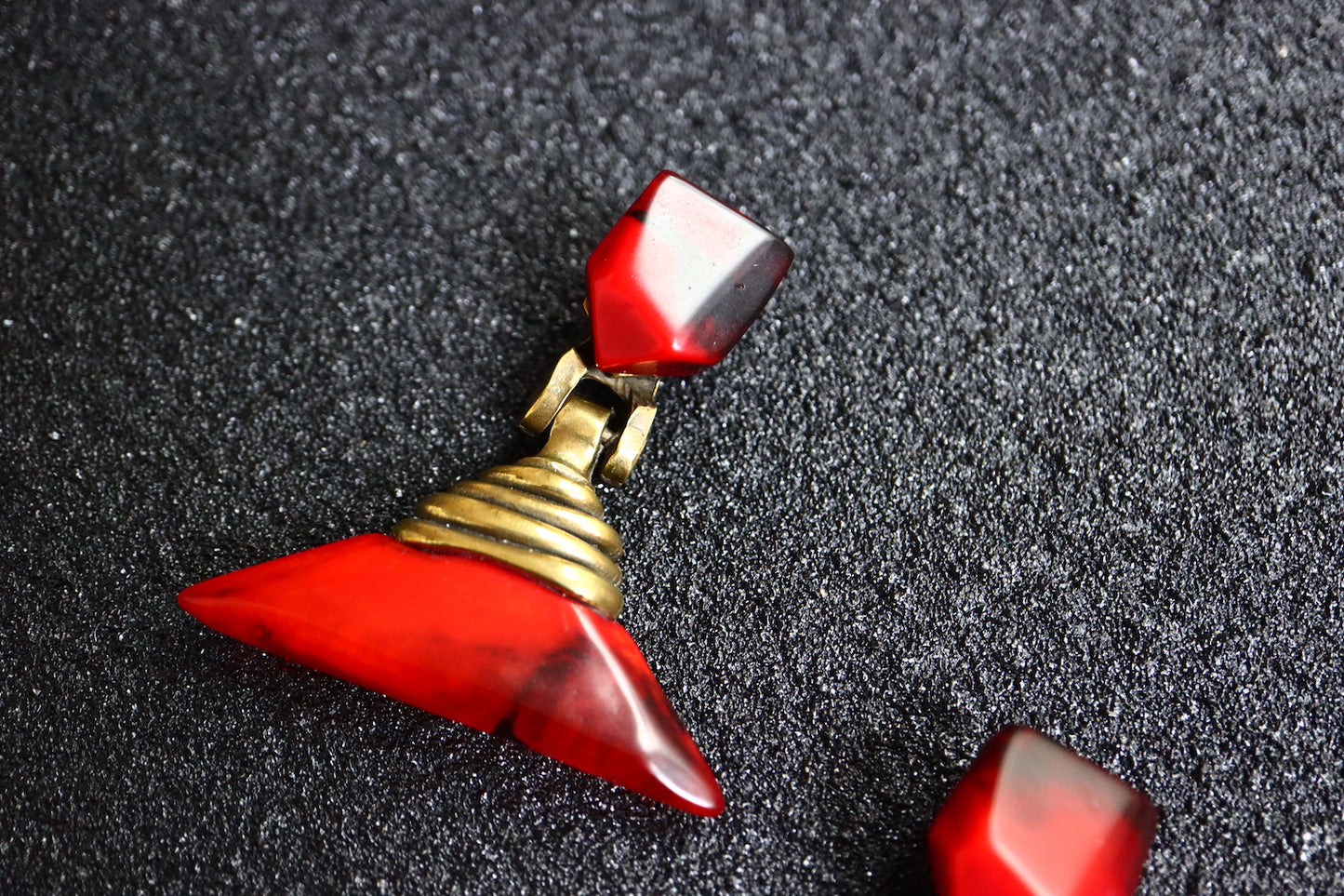 Vintage Dominique Denaive burgundy red contemporary designer piece earrings